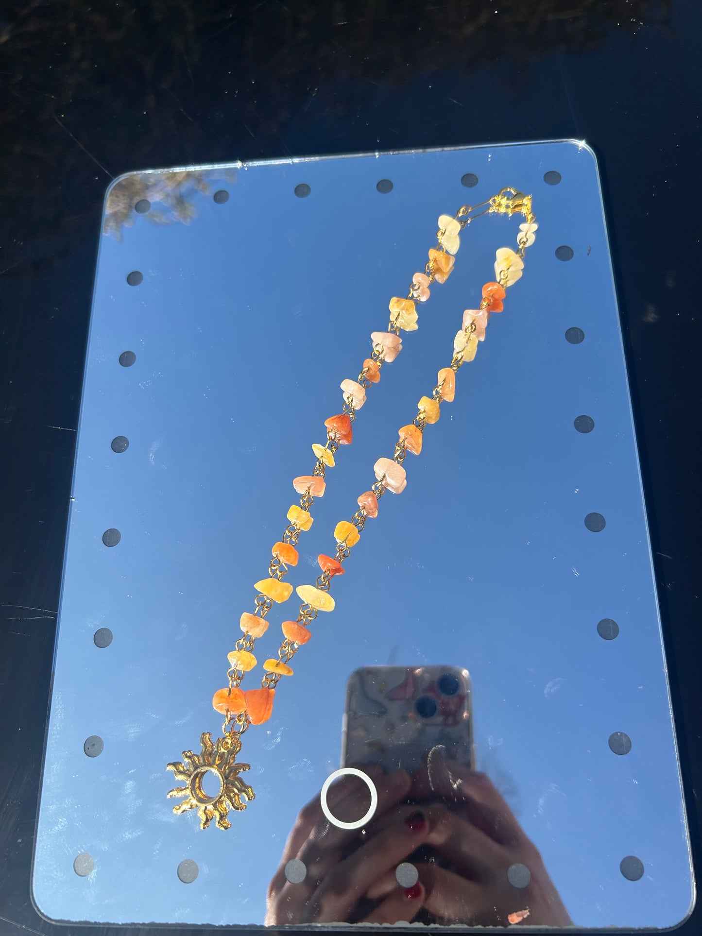 Golden sun necklace