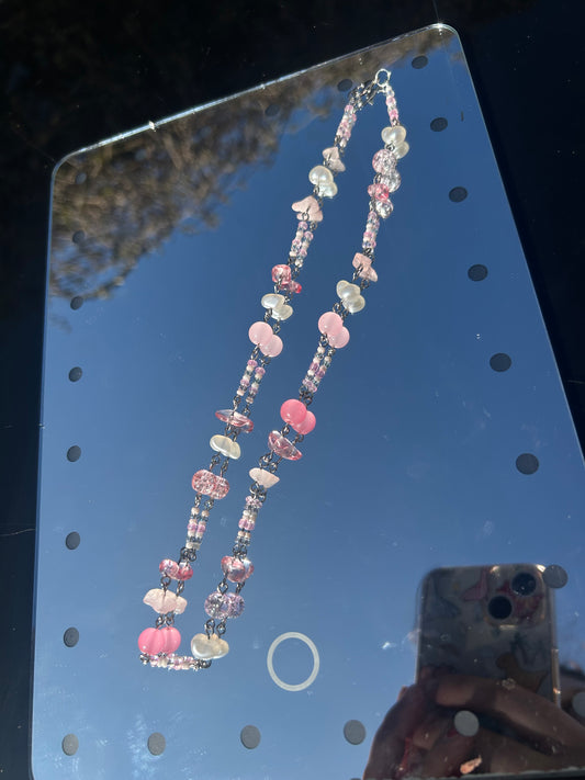 Handmade pink necklace