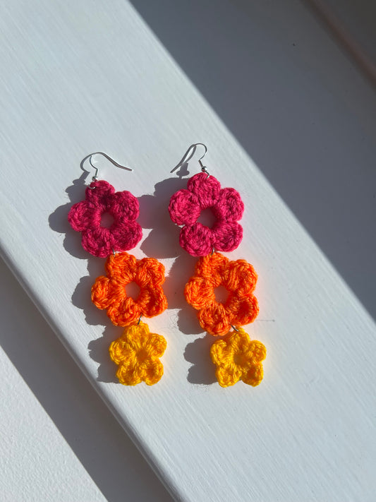 Crochet flower earrings