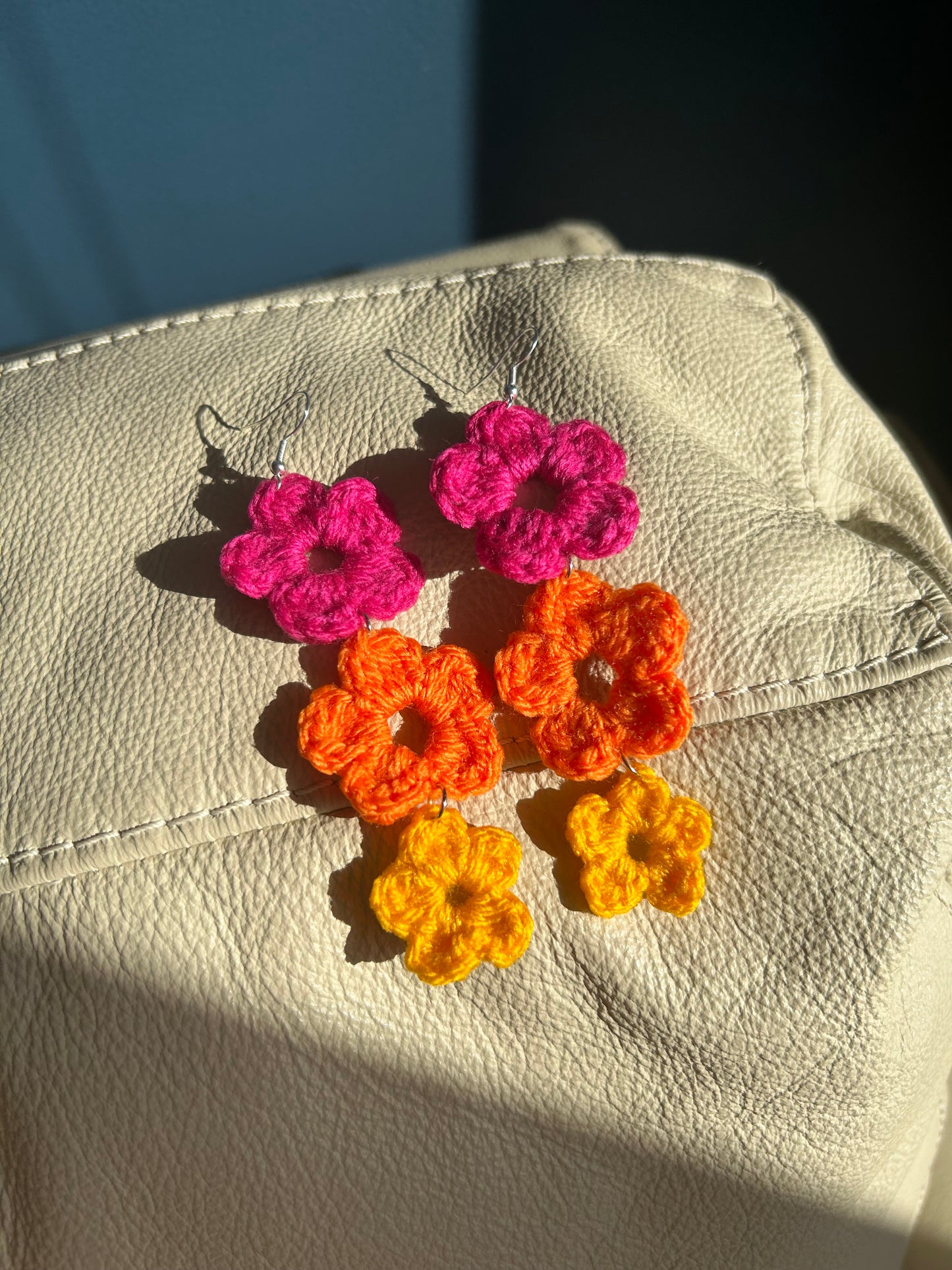 Crochet flower earrings